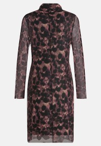 Cartoon Mesh-Kleid mit Kragen