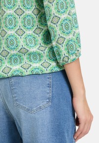 Cartoon Casual-Bluse mit Muster