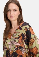Cartoon Oversize-Bluse mit Rippbündchen