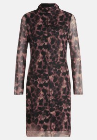 Cartoon Mesh-Kleid mit Kragen