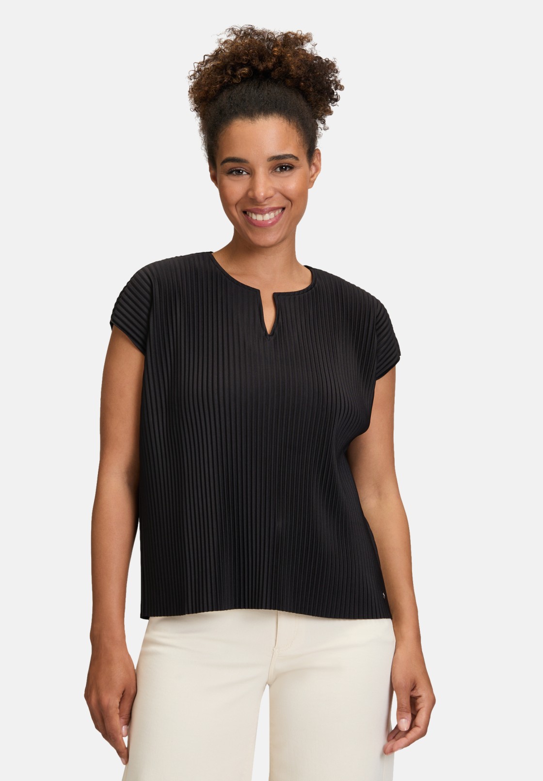 BETTY & CO Kurzarm-Shirt mit Plissee
