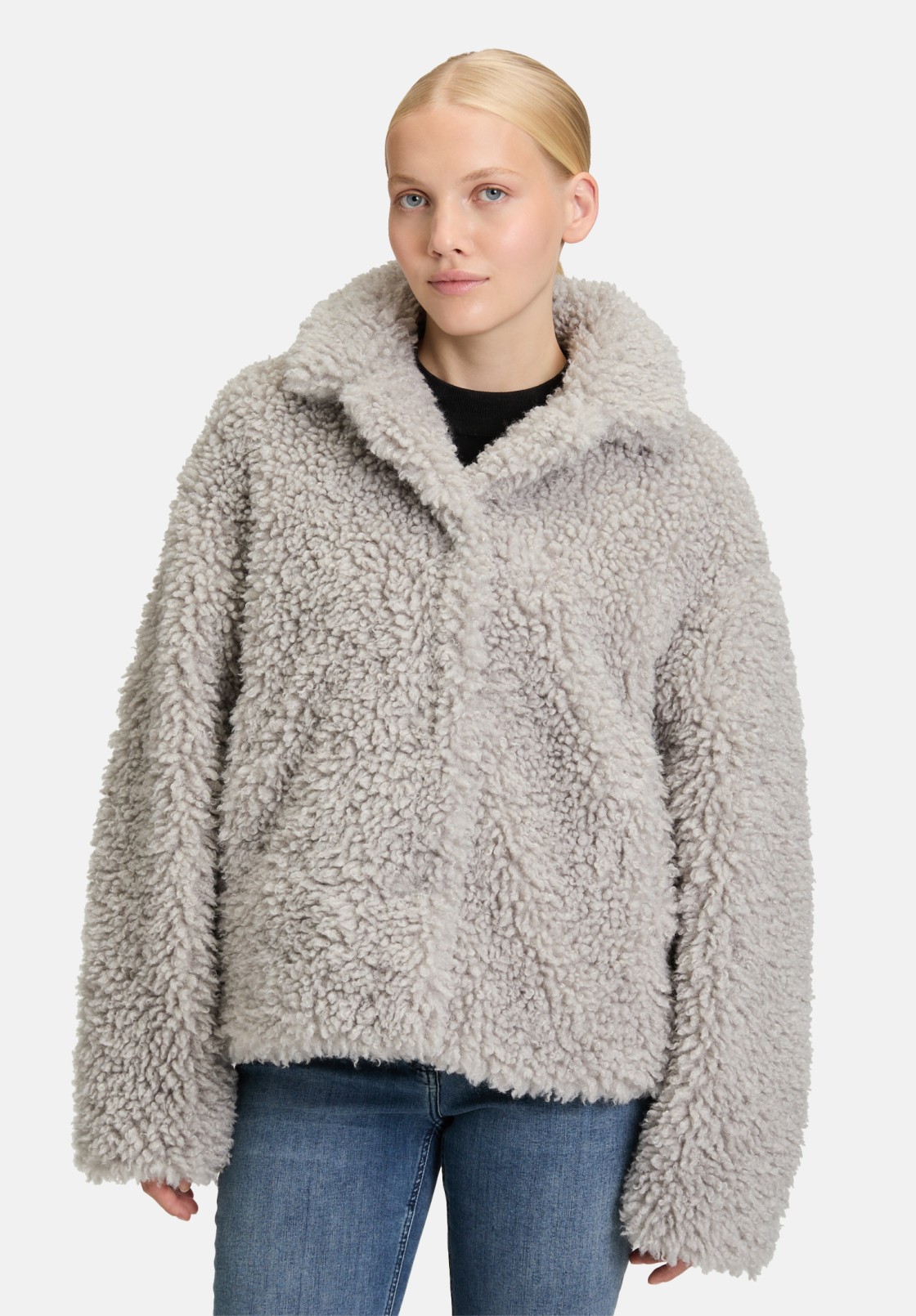 Amber & June Plüschjacke mit Stehkragen