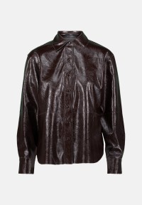 zero Hemdbluse im Lederlook Knopfleiste | Betty Barclay