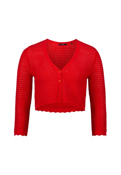 zero Strickjacke kurz mit Wellensaum | Betty Barclay