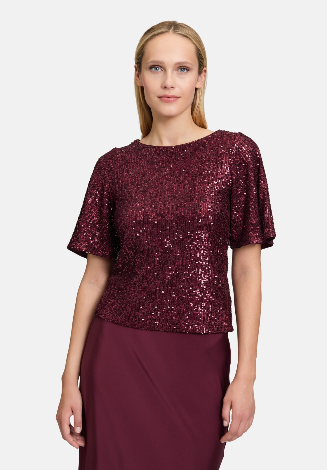Vera Mont Pailletten-Bluse mit Flügelärmeln