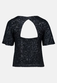 Vera Mont Pailletten-Bluse mit Flügelärmeln
