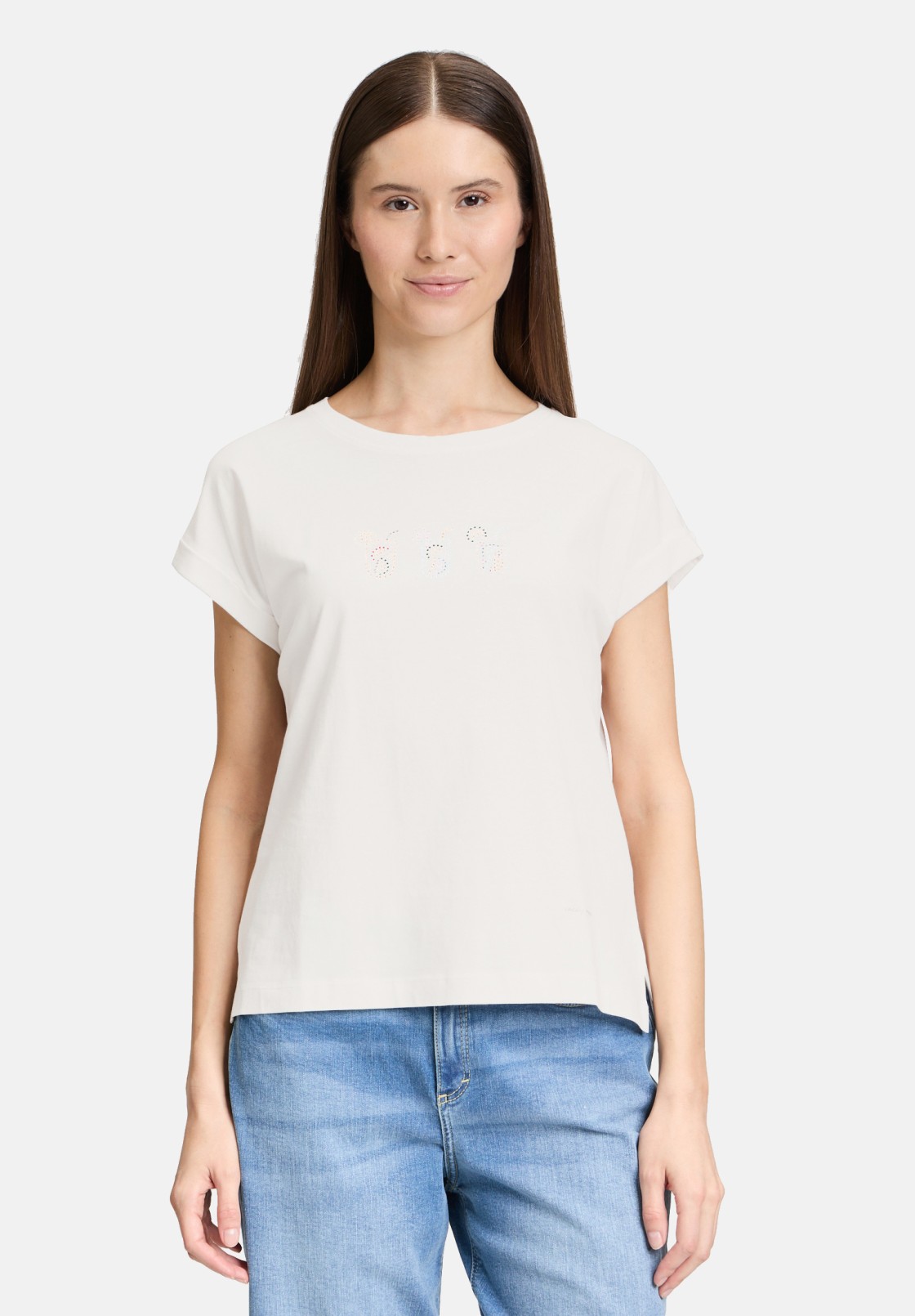 Cartoon Printshirt mit Ärmelaufschlag
