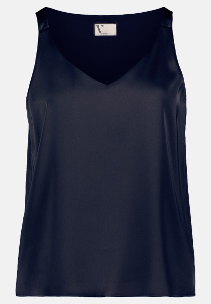 Vera Mont Satin-Bluse mit V-Ausschnitt