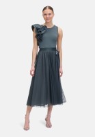 Vera Mont Rüschenbluse mit Rundhalsausschnitt