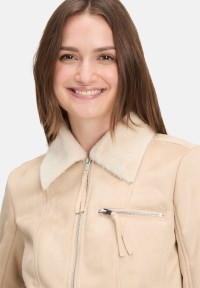 Cartoon Bikerjacke mit Kunstfellkragen