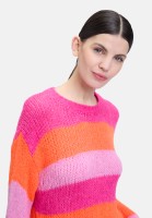 Cartoon Strickpullover mit Blockstreifen