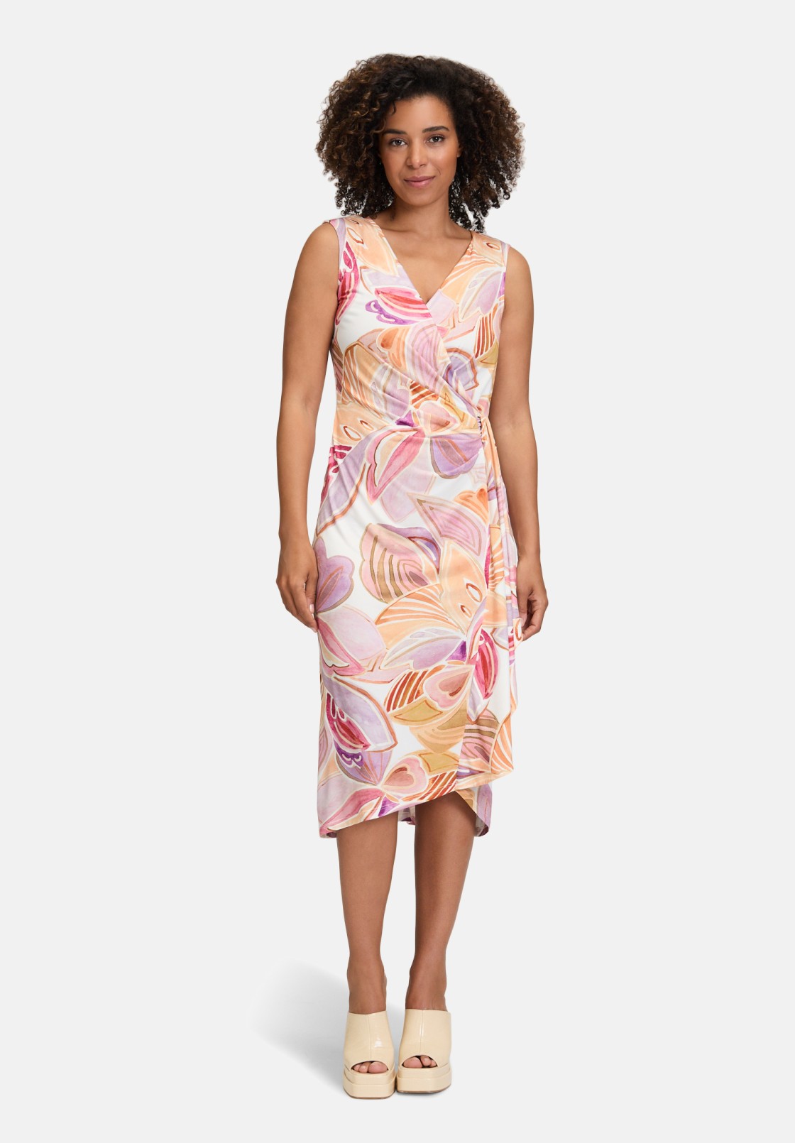 Cartoon Jerseykleid mit Raffung