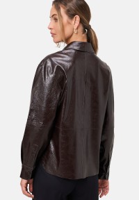 zero Hemdbluse im Lederlook Knopfleiste | Betty Barclay