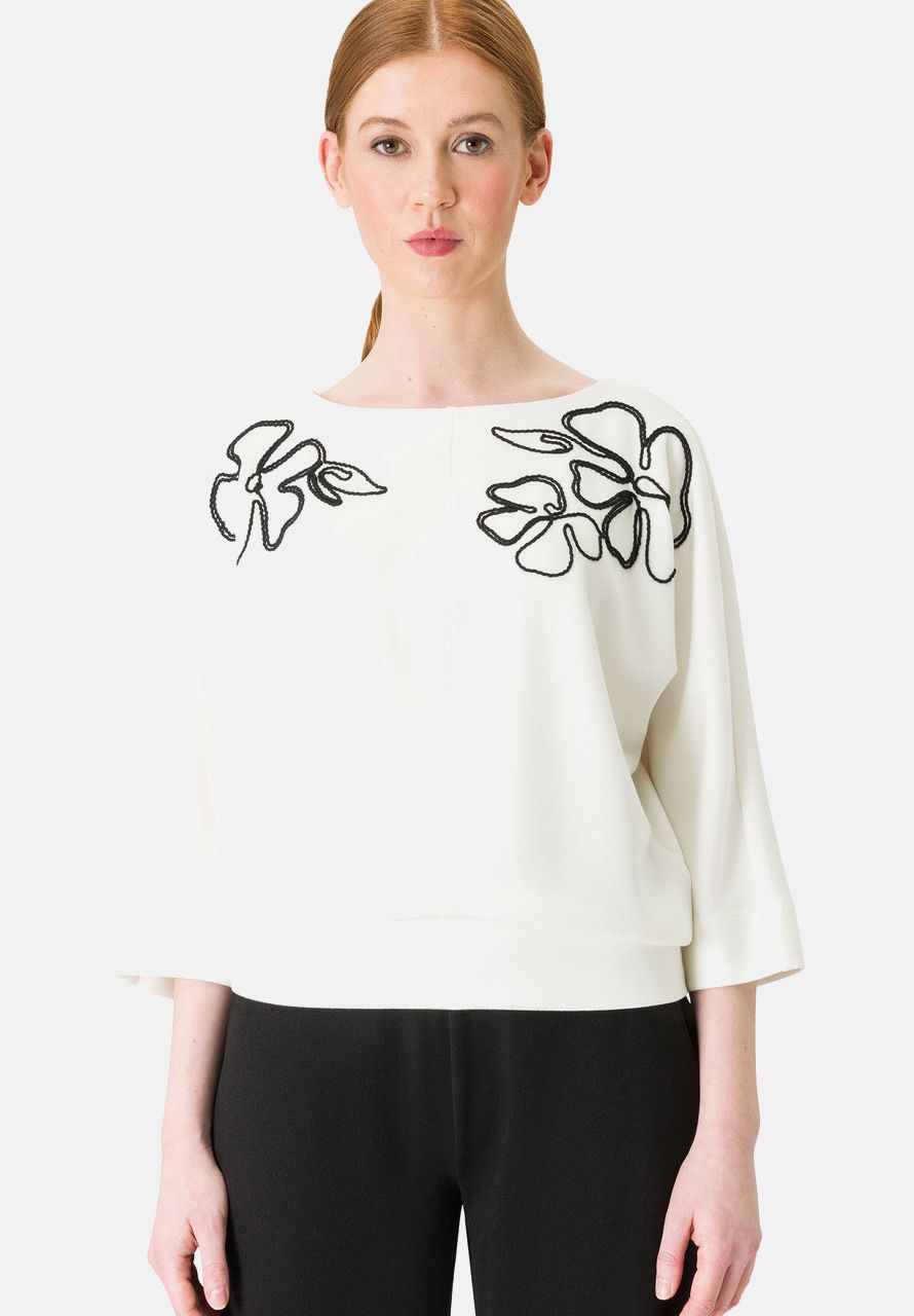 zero Sweatshirt mit Blumenstickerei | Betty Barclay