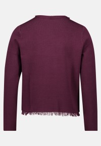 Cartoon Strick-Cardigan mit Fransen