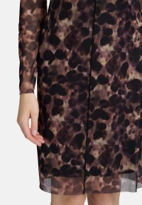 Cartoon Mesh-Kleid mit Kragen