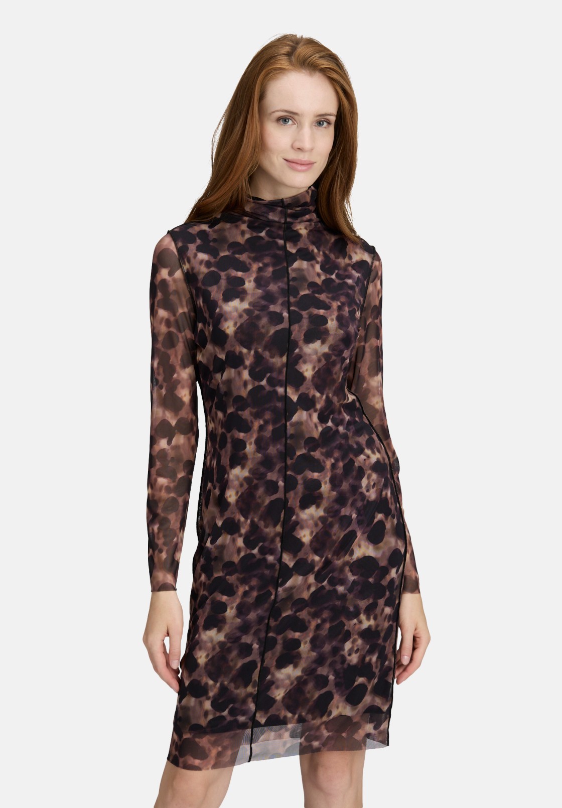 Cartoon Mesh-Kleid mit Kragen
