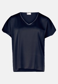 Vera Mont Satin-Bluse mit V-Ausschnitt