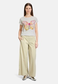 Cartoon Printshirt mit Ärmelaufschlag