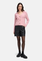 Cartoon Kunstleder-Shorts mit Biesen