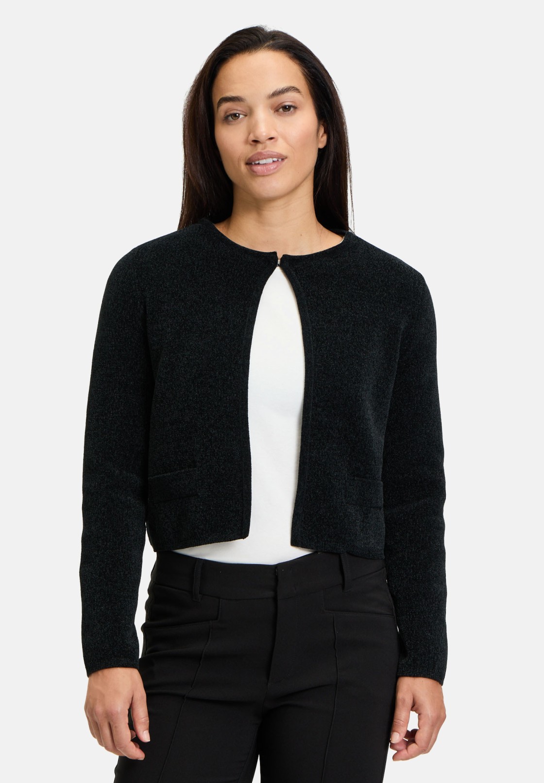 Cartoon Strick-Cardigan mit Rundhalsausschnitt