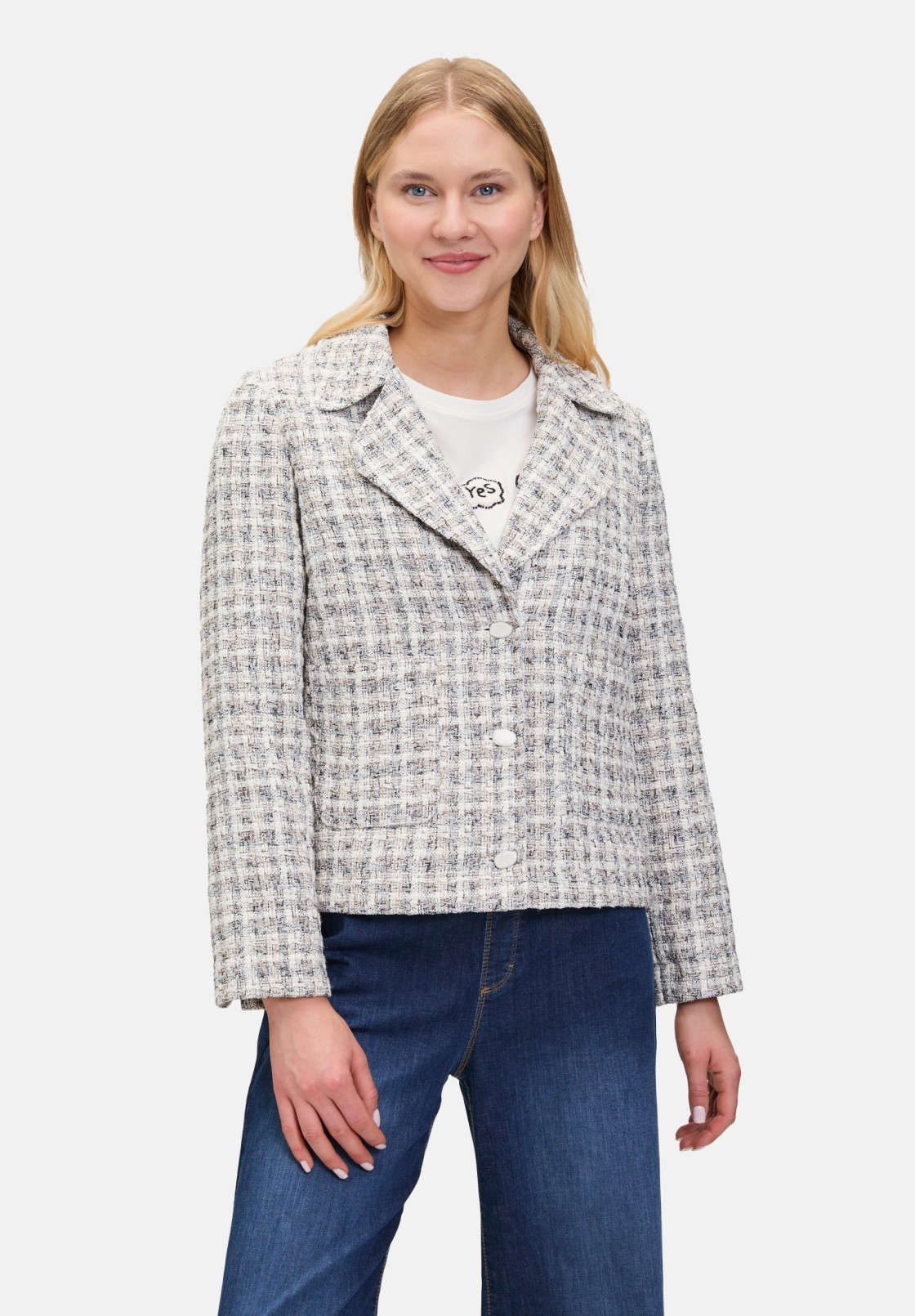 Cartoon Tweedblazer mit aufgesetzten Taschen
