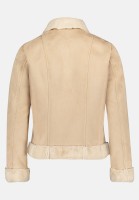 Cartoon Bikerjacke mit Kunstfellkragen