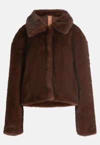 Cartoon Kunstfell-Jacke mit Eingrifftaschen