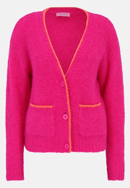 Cartoon Strick-Cardigan mit V-Ausschnitt