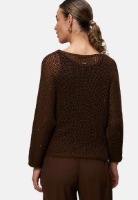 zero Lochstrick-Pullover mit Glitzersteinen | Betty Barclay