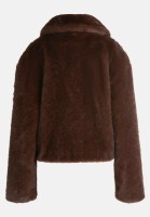 Cartoon Kunstfell-Jacke mit Eingrifftaschen