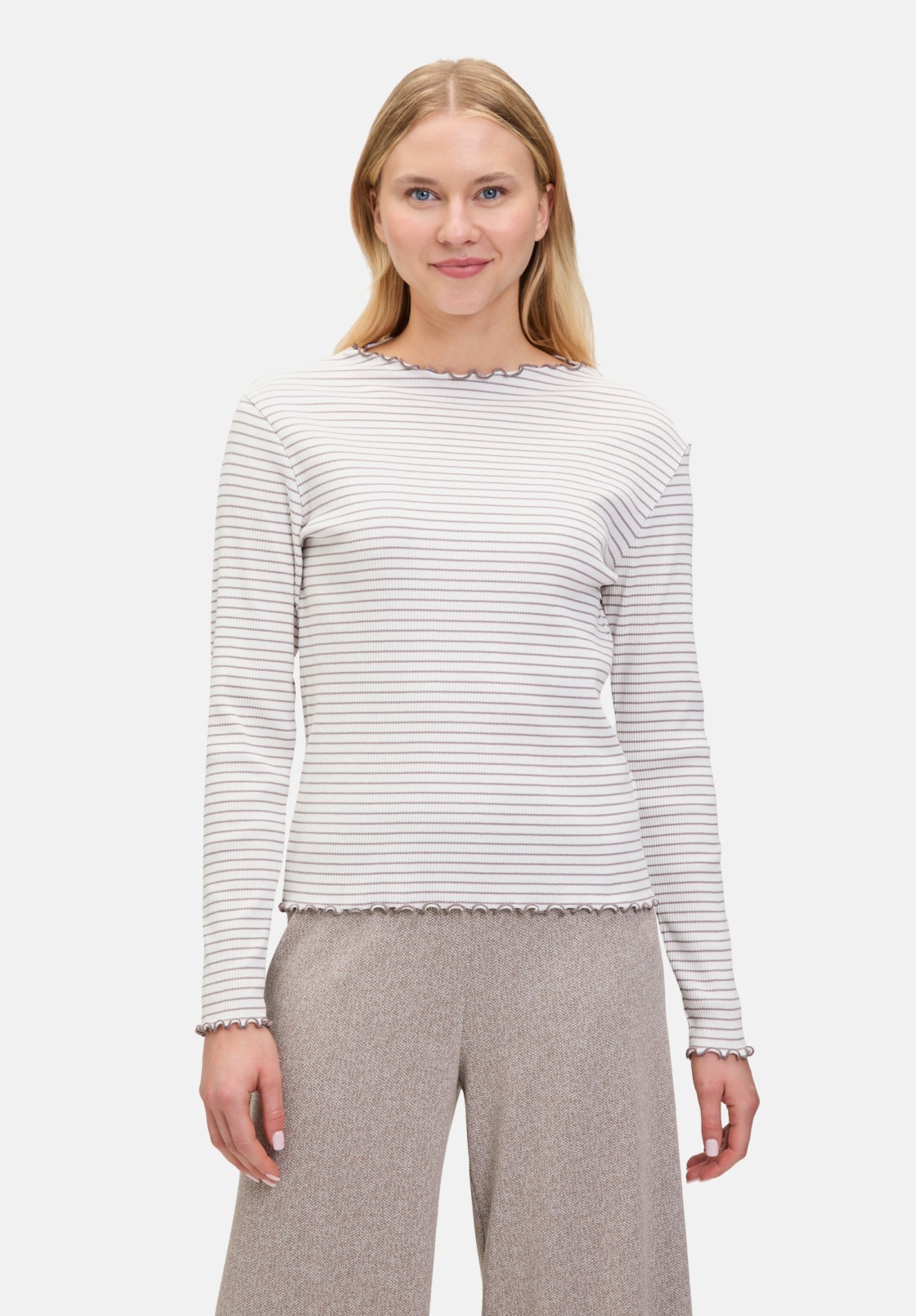 Cartoon Langarm-Shirt mit Kragen