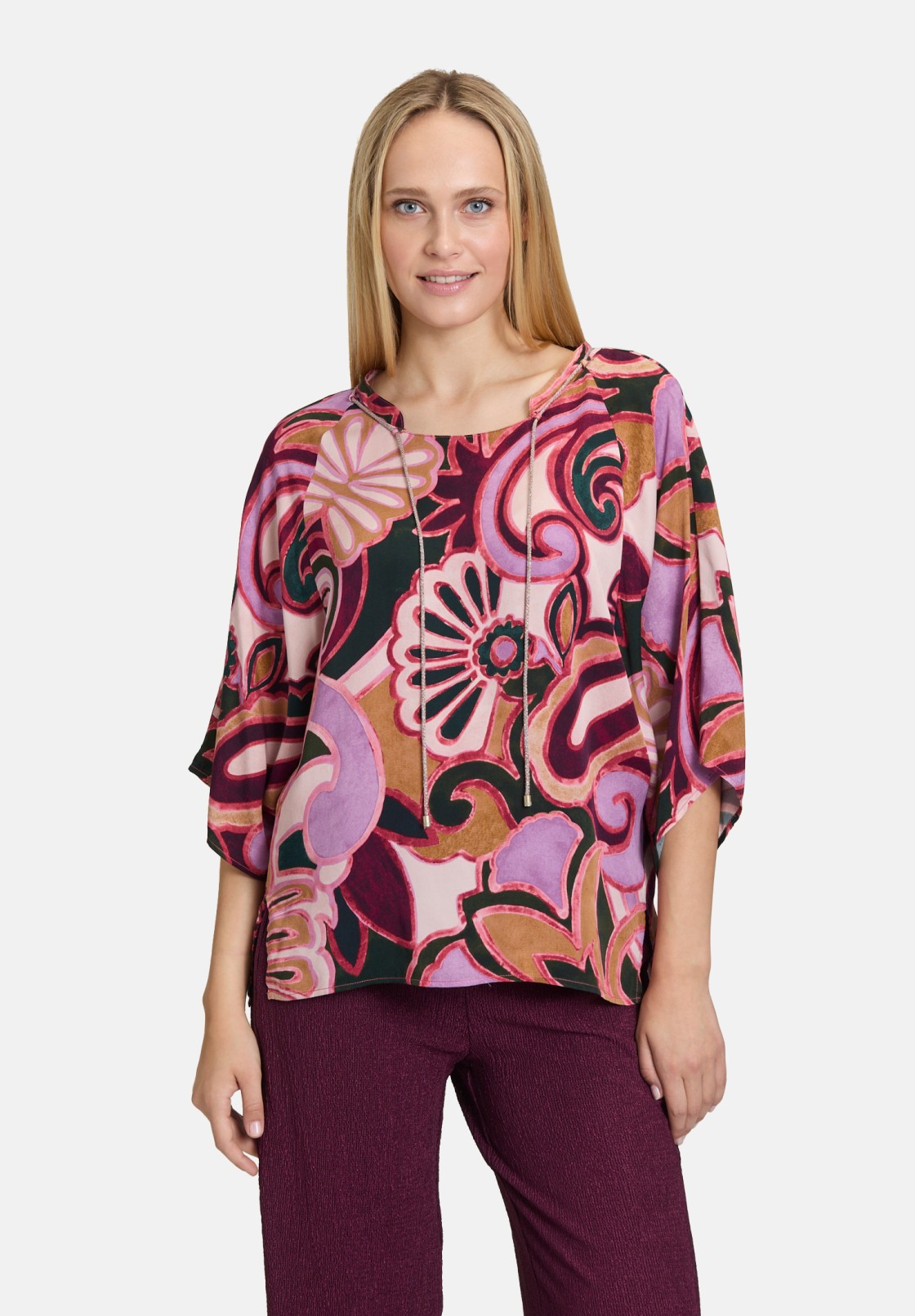Cartoon Casual-Bluse mit Muster