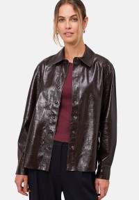zero Hemdbluse im Lederlook Knopfleiste | Betty Barclay