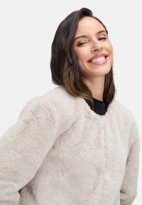 Cartoon Kunstfell-Jacke mit Eingrifftaschen