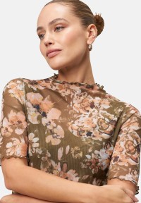zero Mesh-Blumen-Shirt mit hohem Kragen | Betty Barclay
