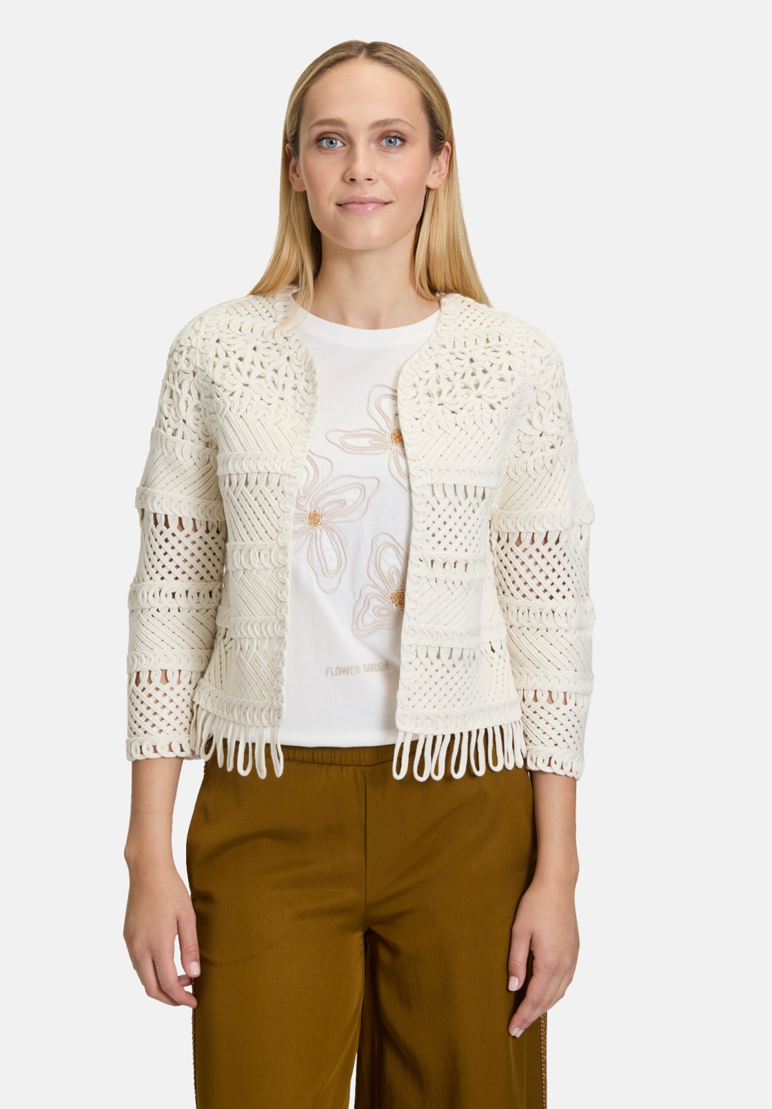 Cartoon Casual-Strickjacke mit Rundhalsausschnitt