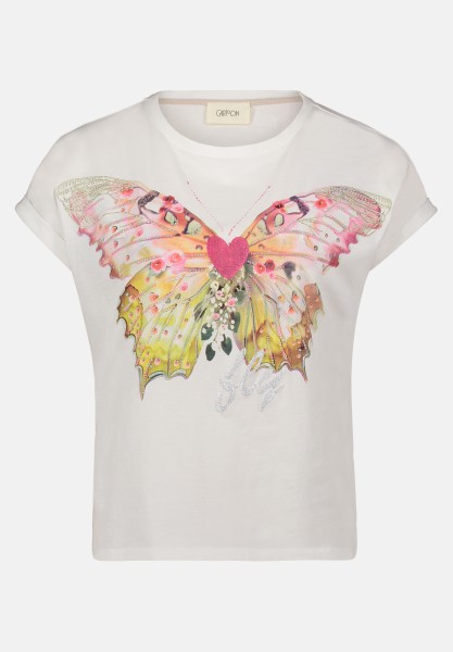 Cartoon Printshirt mit Ärmelaufschlag