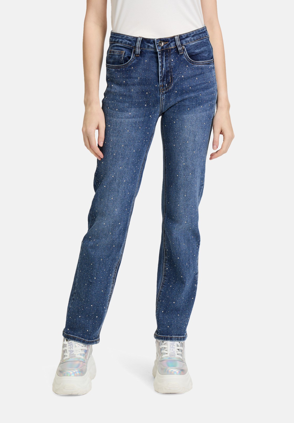 Cartoon Regular Fit-Jeans mit Strass