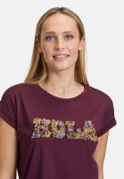 Cartoon Rundhals-Shirt mit Ärmelaufschlag