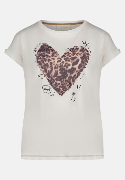 Cartoon Printshirt mit Ärmelaufschlag