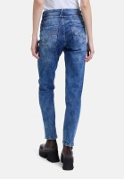 Cartoon Boyfriend-Hose mit Nieten
