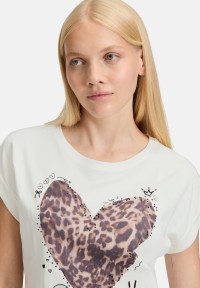 Cartoon Printshirt mit Ärmelaufschlag
