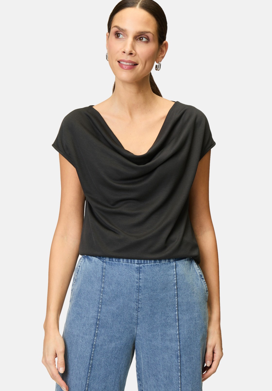 zero Jerseyshirt mit Wasserfallausschnitt | Betty Barclay