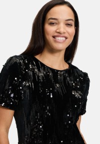 Cartoon Pailletten-Kleid kurzarm