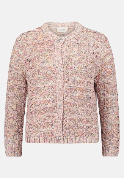 Cartoon Strick-Cardigan mit Rundhalsausschnitt