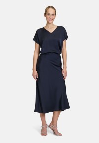 Vera Mont Satin-Bluse mit V-Ausschnitt
