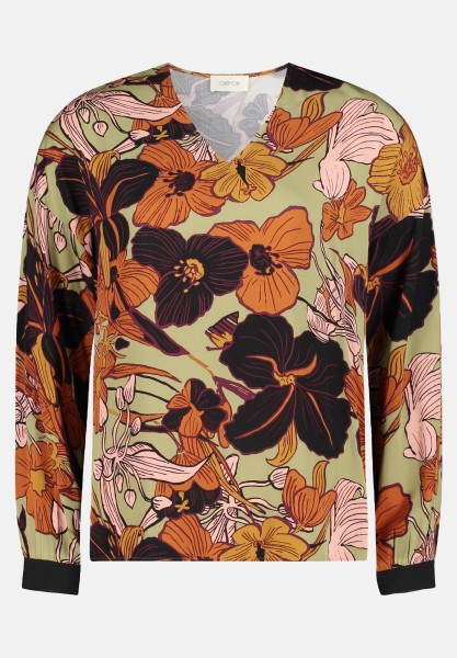 Cartoon Oversize-Bluse mit Rippbündchen