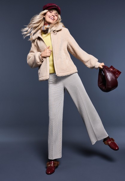 Cartoon Plüschjacke mit Eingrifftaschen