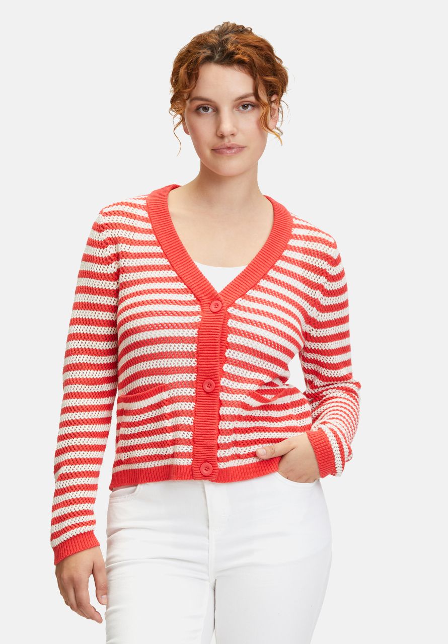 Cartoon Strick-Cardigan mit Knopfleiste